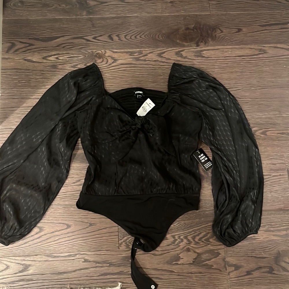 Express Black Tie Front Bodysuit